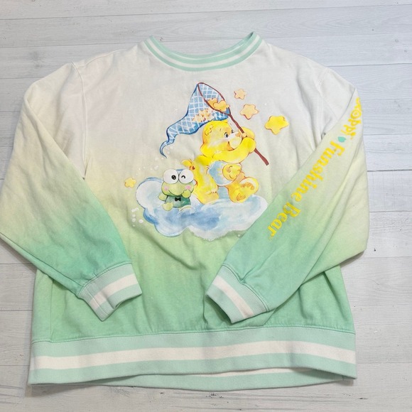 Care Bears Sweaters - Sanrio Hello Kitty Care Bears Sweater Women Large Green Keroppi Graphic‎